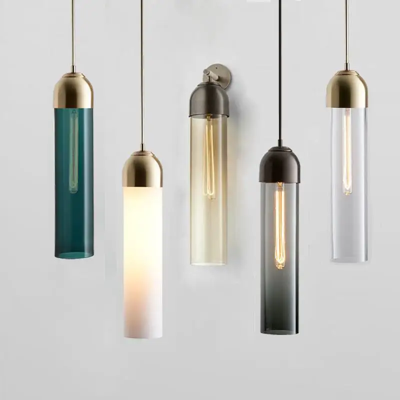 

Restaurant pendant lamp of bedroom the head of a bed single head light small luxury glass chandelier