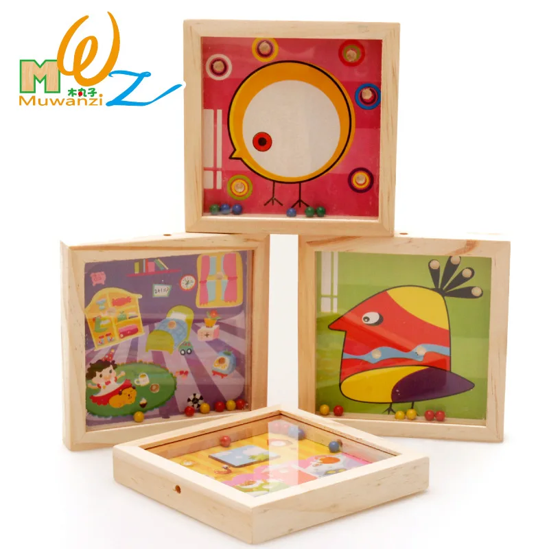 

Children's wooden toy maze, moving marbles game, balance endurance sports early education educational toys random delivery