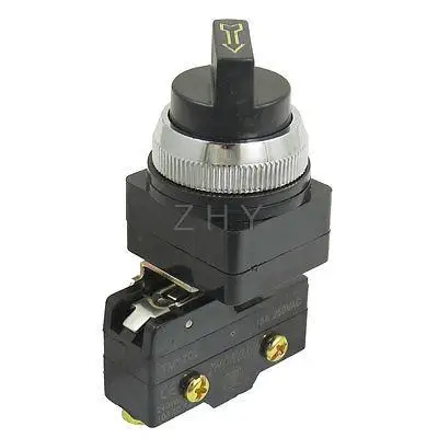

AC 250V 15A 1NO 1NC 30mm Thread 2 Position Rotary Selector Latching Micro Switch