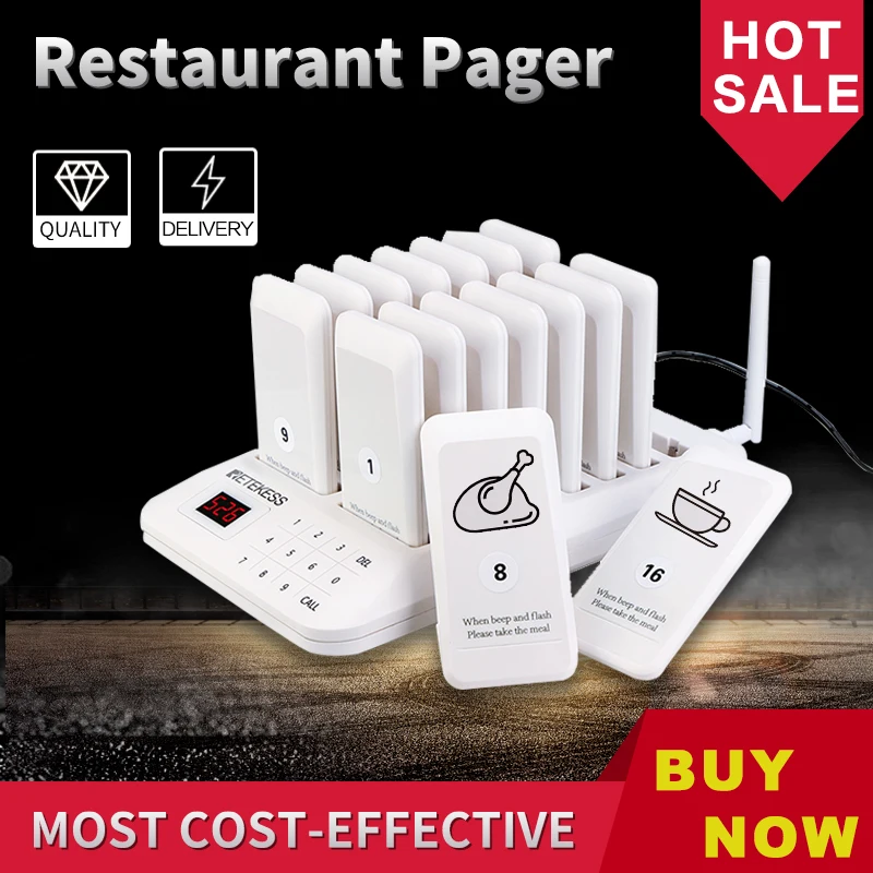 Sistema de Chamada sem Fio Pagers para Igreja Retekess Restaurante Pager Coaster Garçom Pet Hospital Td157 16