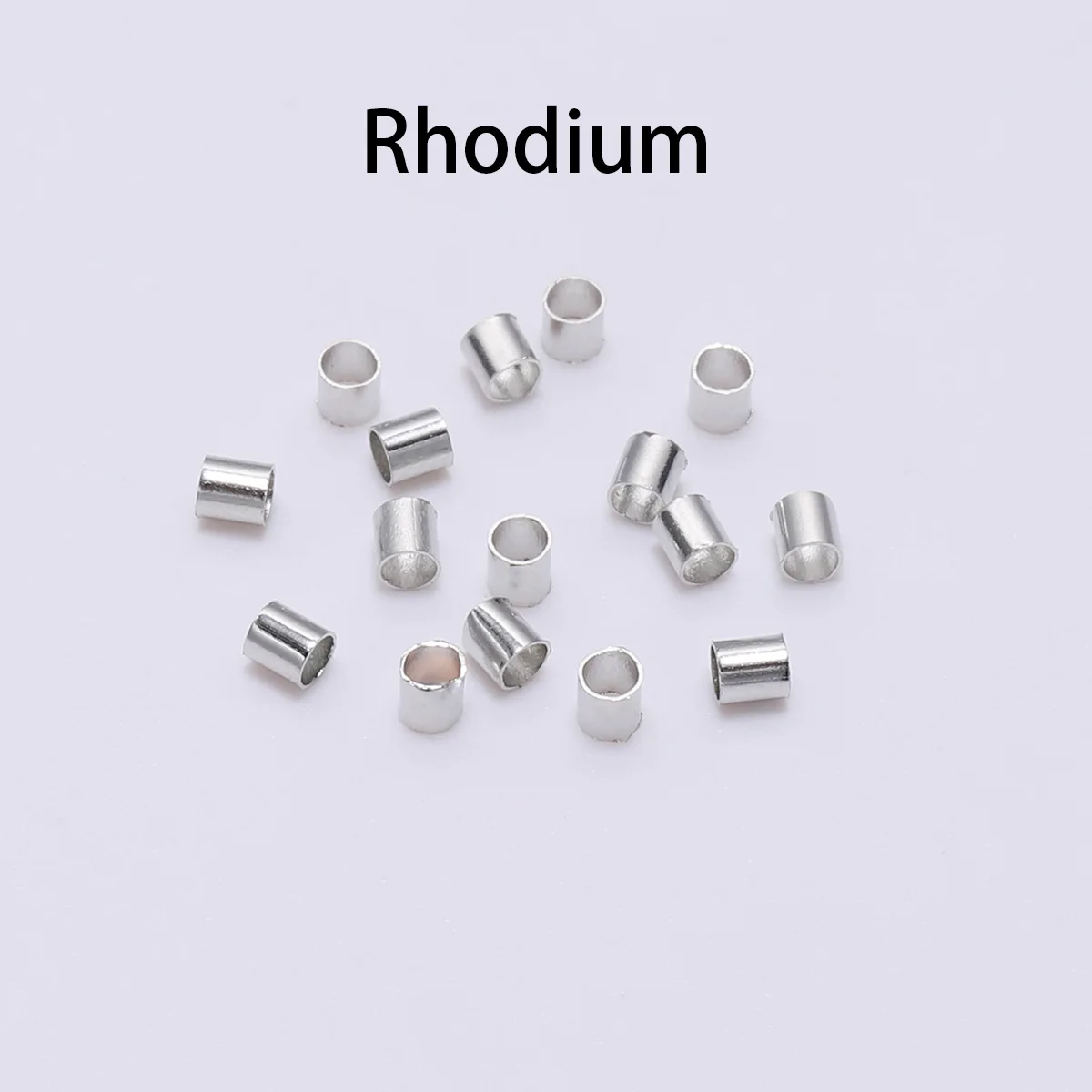 Rhodium 500 шт 1,5 2,0 2,5 мм серебристые золотые пробки Обжимные бусины концевые пробки разделительные бусины для изготовления ювелирных изделий Аксессуары для самостоятельного изготовления - Цвет: Rhodium