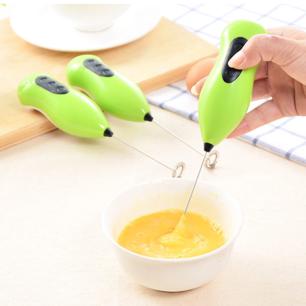 Электрический ручной домашний кухонный взбиватель для яиц Мини из нержавеющей стали яичный Кофе Чай миксер Доильная машина - Цвет: Зеленый