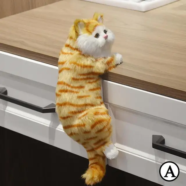 Simulation Hanging Cat Animal Model Cute Realistic TV Home Simulation Hanging Cat Kitten Cat Model Doll Decoration Furry Pl Z8K4