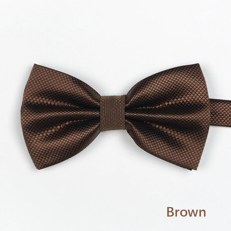 Brown 20 цветов, однотонные модные галстуки-бабочки, цветные клетчатые Галстуки для жениха, мужские галстуки-бабочки для свадьбы - Color: Brown