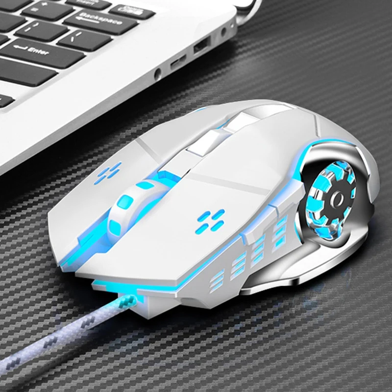 2500 dpi профессиональная Проводная игровая мышь, дышащая подсветка, светодиодный, оптическая USB компьютерная мышь, бесшумная Механическая мышь для ПК и ноутбука