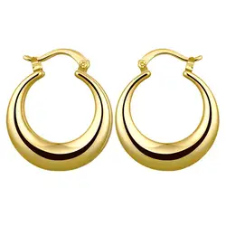 Elegant Rose Gold - Tone Silver - Plated Hoop Earrings (Gold - color)