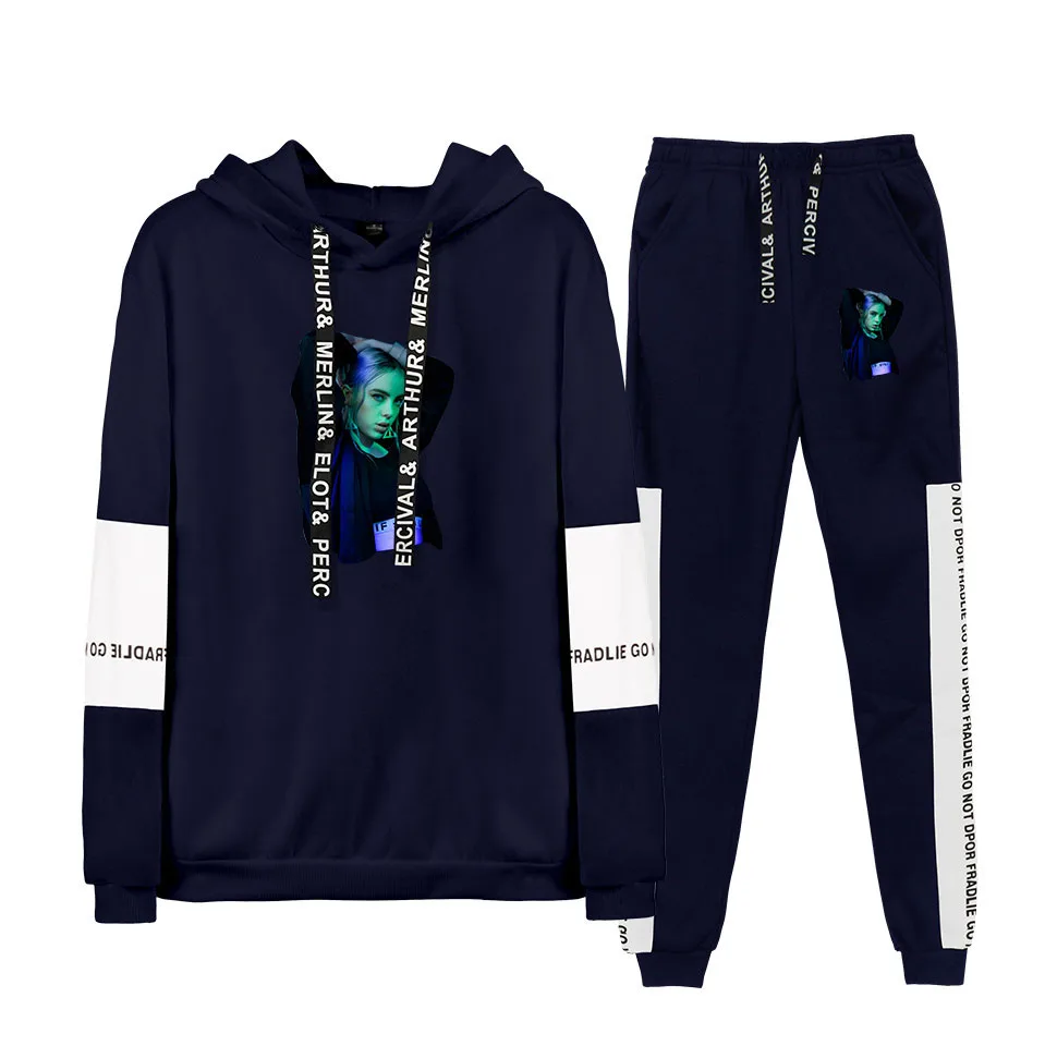 Спортивная одежда billie eilish, толстовка с капюшоном+ спортивные штаны, костюм, Осень-зима, мягкий хлопковый теплый пуловер для мужчин/женщин billie eilish