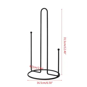 

Kitchen Vertical Wrought Iron Paper Holder Dining Table Roll Paper Rack Shelf NEW
