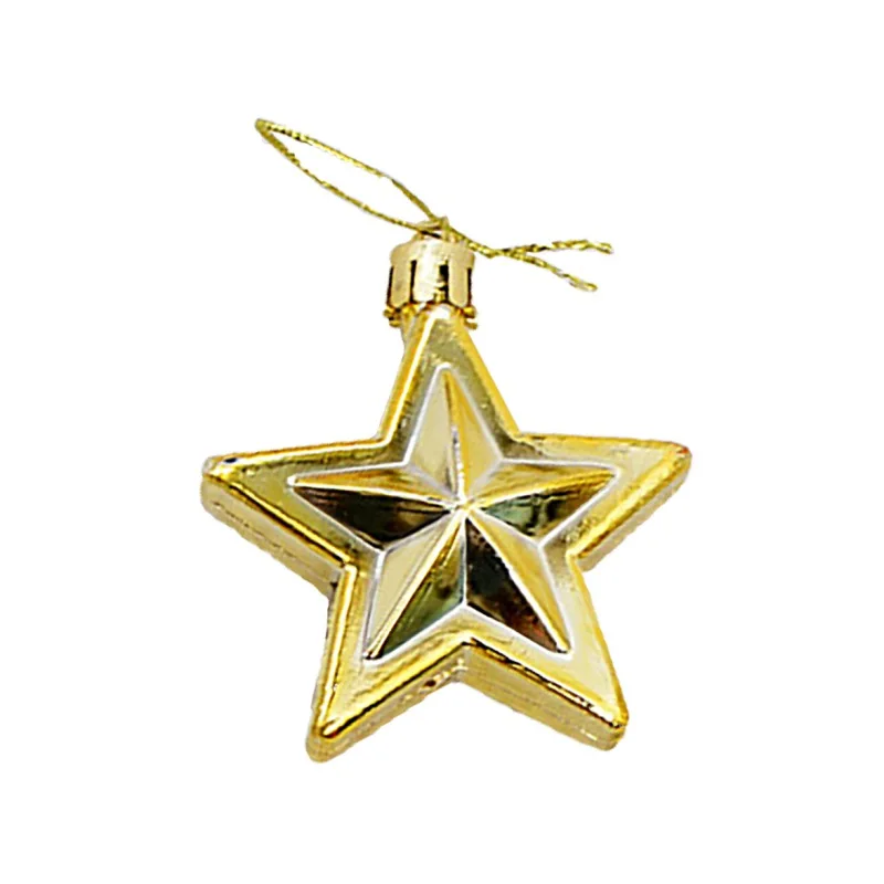 Y 6 шт. в форме звезды дерево пластиковые Baubles висячие украшения Дерево Рождественское украшение кулон Новогоднее приспособления для декора вечеринки - Цвет: Y