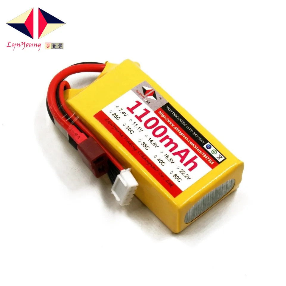 

1100mAh 14.8v 25C 4s lipo battery for RC Drone RC Airplane RC Car LYNYOUNG