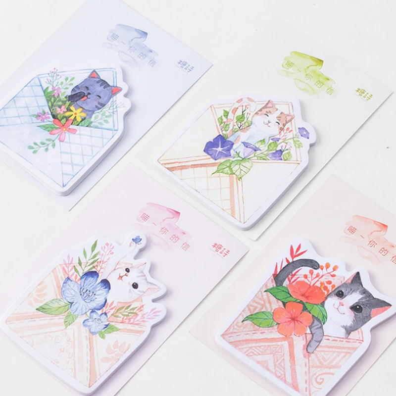 30 шт./упак. Kawaii Cat бумаги для заметок на клейкой основе Dcoration корейский планировщик