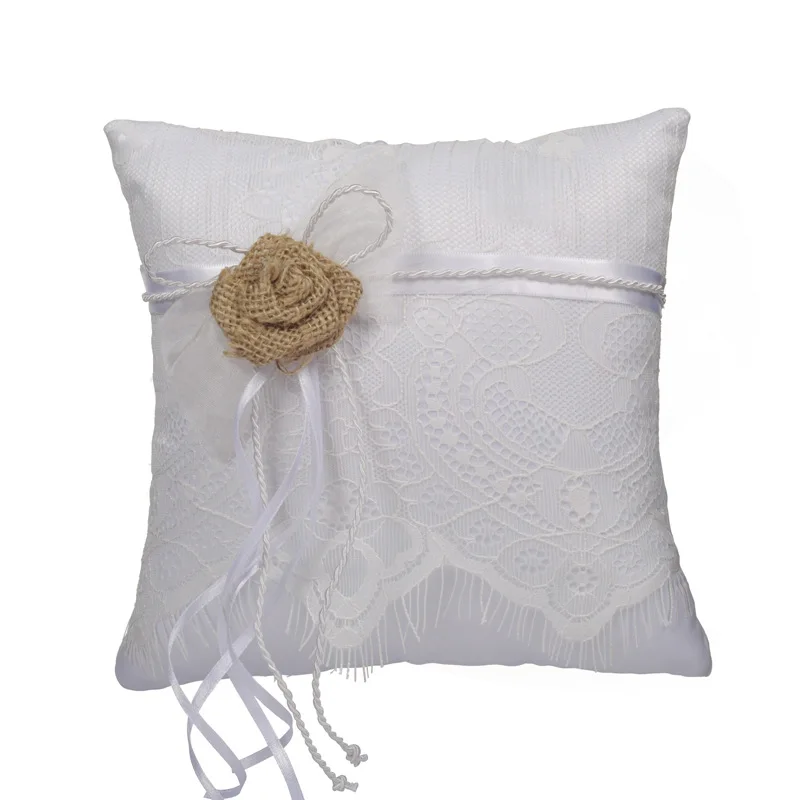 European American Style Ring Pillow Portable Romantic Large Size Ring Pillow White