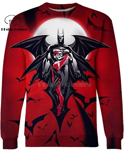 PLstar Cosmos dc comics batman and Harley Quinn 3d hoodies/shirt/Sweatshirt Winter autumn funny Harajuku streetwear - Цвет: sweatshirt