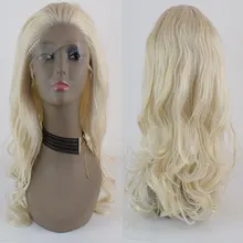 BM белый свободная волна синтетический 13*3 парик фронта шнурка Glueless термостойкие волокна естественные волосы Расставание для женщин парики