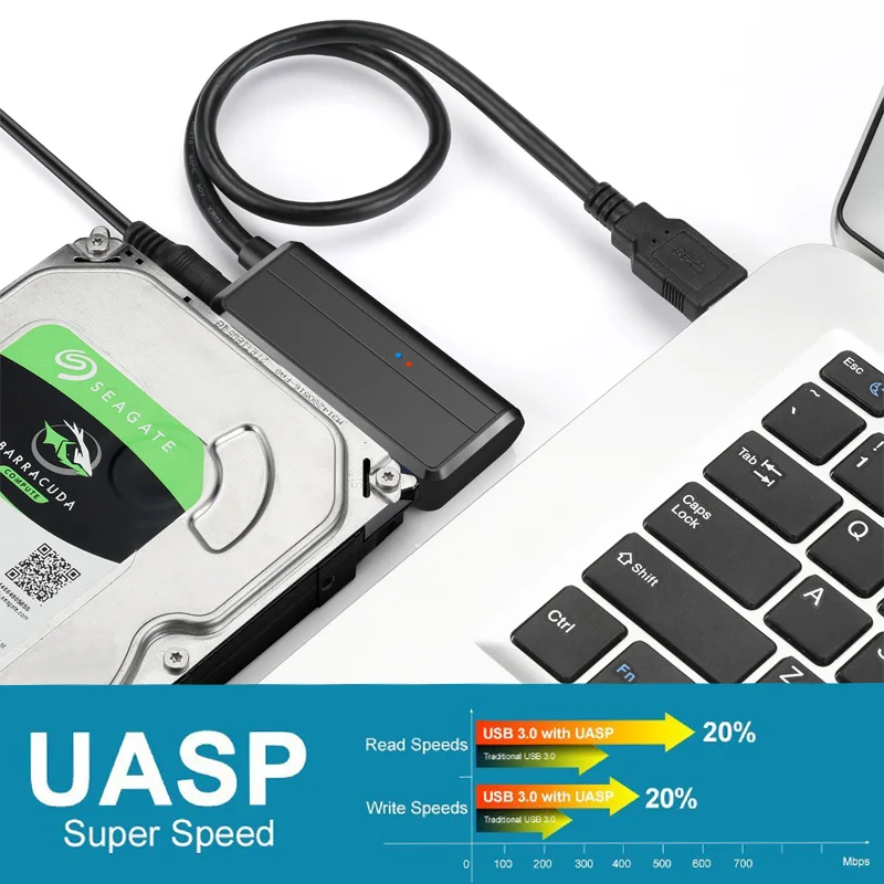 Линия преобразования жесткого диска SATA в USB 3,0 кабель из алюминиевого сплава 2,5 дюйма 3,5 дюйма кабель с жестким приводной удлинитель черного цвета