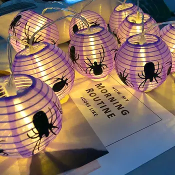 

10LED Halloween Glowing Lantern Retractable Hand-held Taro Lantern Ghost Festival Scene Arrangement Decorative Light String