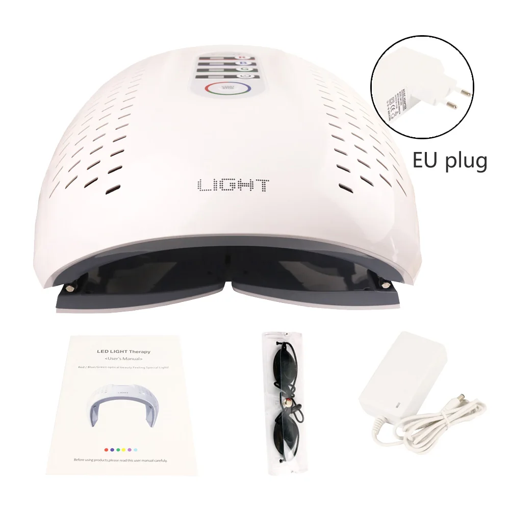 EU plug 7 цветов маска для лица светодиодный маска для лица фотон светильник терапия лампа для лица тела spa ФДТ маска для лица Красота спектрометр - Цвет: EU plug
