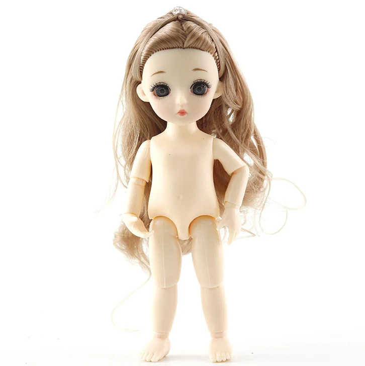 e 13 подвижных шарнирных 16 см 1/8 куклы мини BJD Детская кукла розовый желтый серебряный волосы обнаженные женщины тела модные куклы игрушки для девочек подарок - Цвет: e