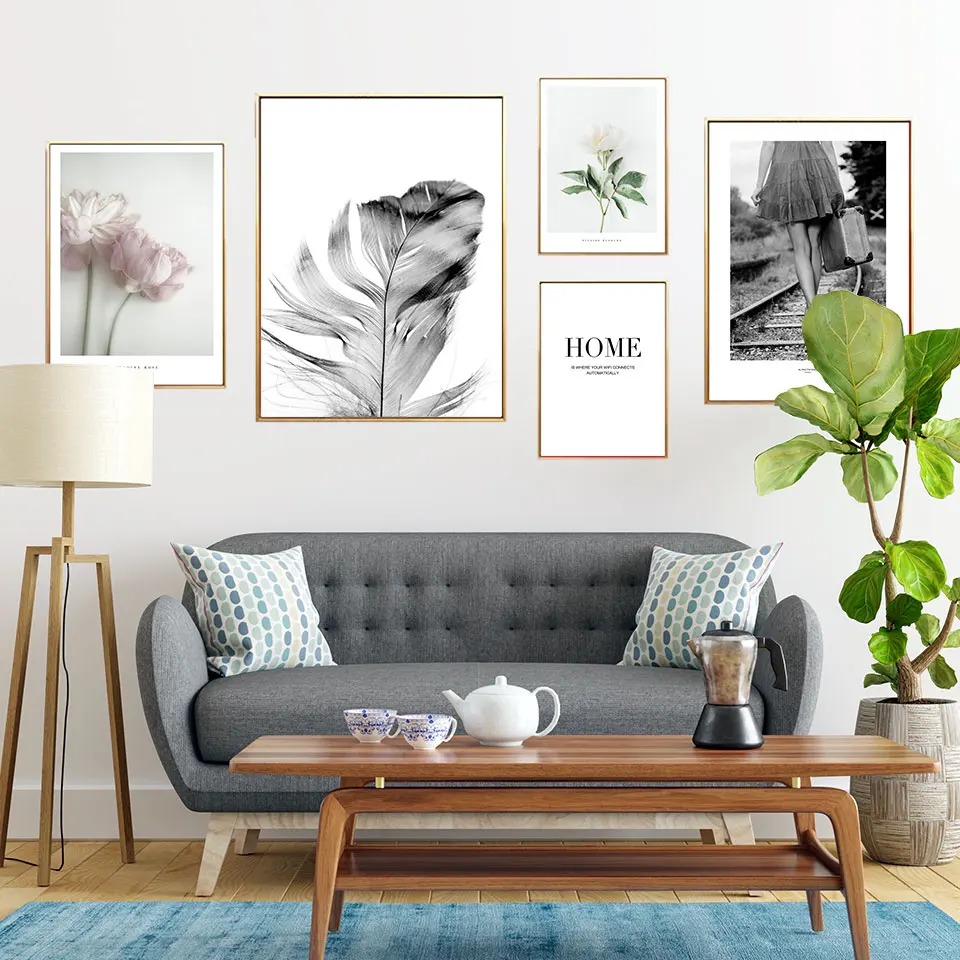 

Black White Photographs Nordic Poster Flowers Canvas Painting Quote Wall Art Pictures For Living Room Modern Decorative Prints