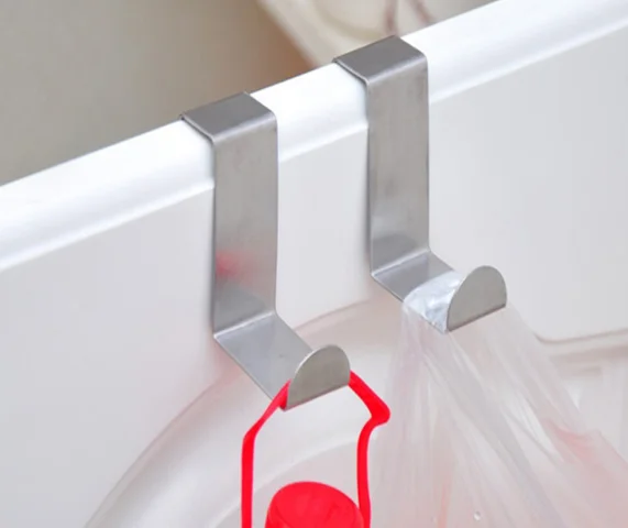 4pcs Door Hook Кухонный самоклеящийся держатель для рулона бумаги, вешалка для хранения полотенец, вешалка на шкаф, подвесная полка для ванной комнаты, держатель для туалетной бумаги - Цвет: 4pcs Door Hook