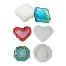 3 Pcs Square Heart Rhombus Shape Ashtray Mold Epoxy Resin Silicone Molds for DIY Casting Mold Ashtray Mold for Resin