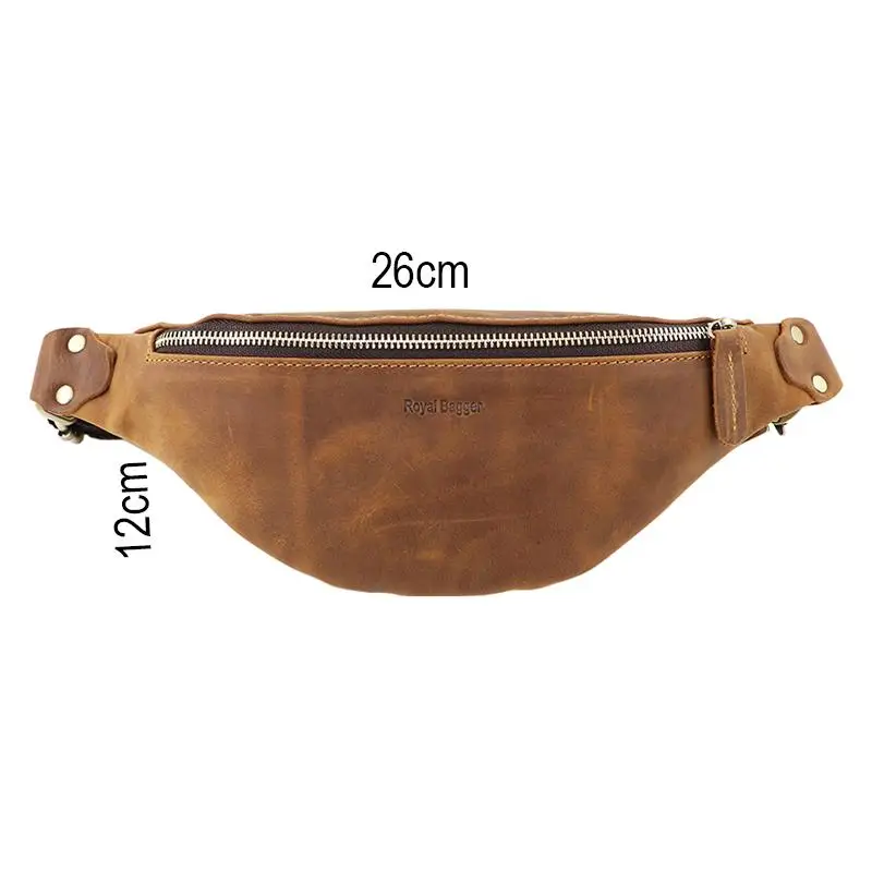 Royal Bagger, мужская сумка на плечо, грудь, поясная сумка для мужчин, повседневная, натуральная коровья кожа, Crazy Horse, кожа, слинг, уличные спортивные сумки