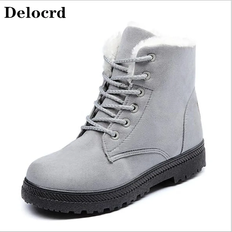 

35-44 Snow Boots female Winter Warm Shoes Short Boots flat with ladies Cotton Shoes fashion large size Casual student Boots