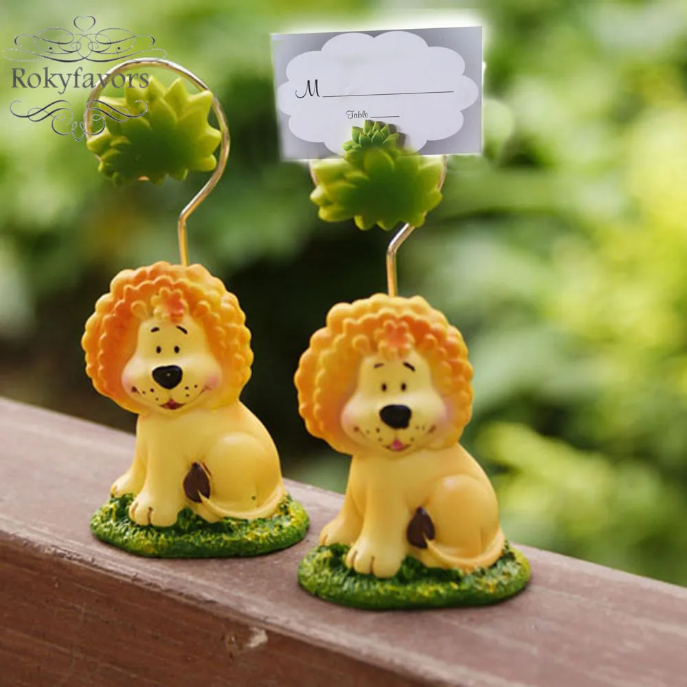 

12PCS Jungle Lion Place Card Holder Kids Party Table Decoration Favors Baby Shower Birthday Party Event Setting Ideas