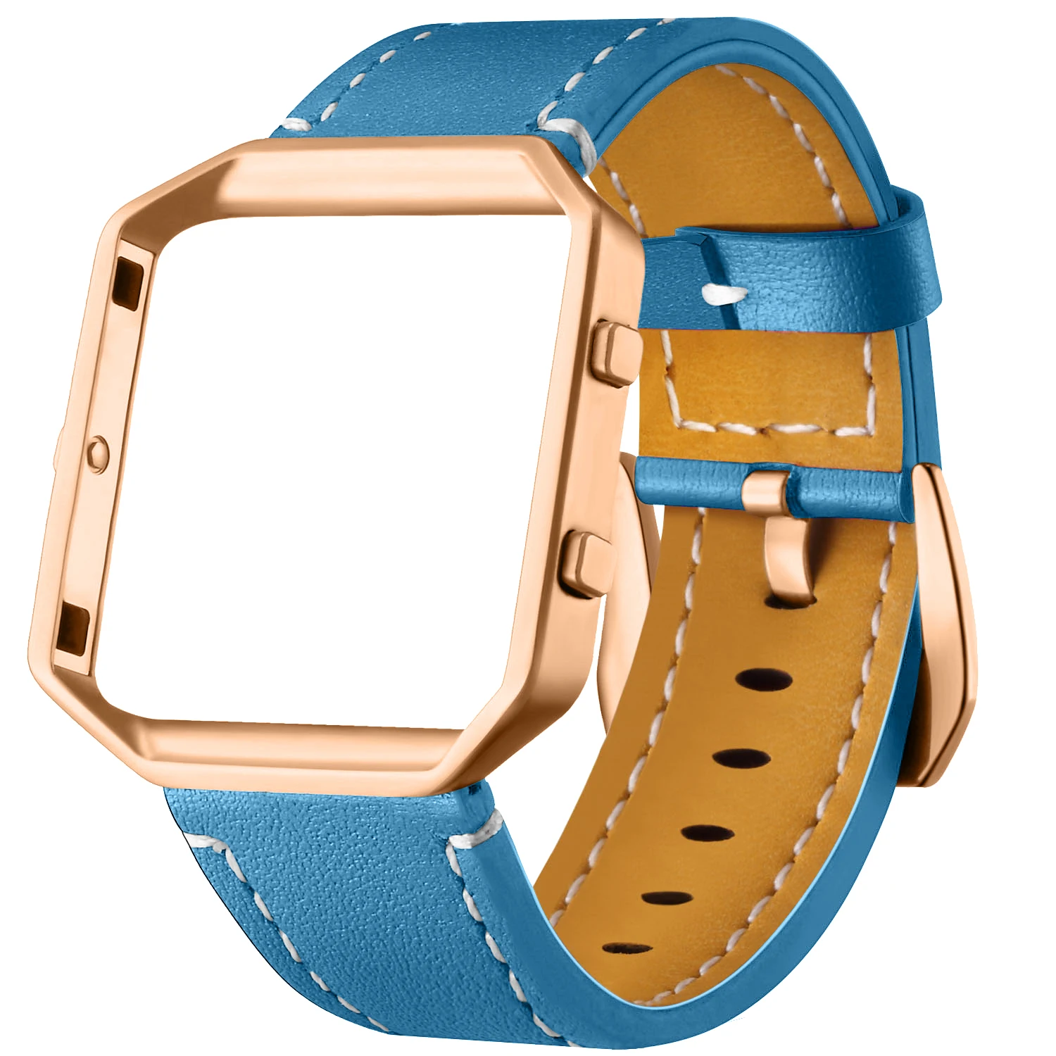 Joyozy практичные, для часов оправа и ремешок для fitbit blaze band Модные кожаные сменные браслеты ремешок для fitbit blaze ремень - Цвет ремешка: blue