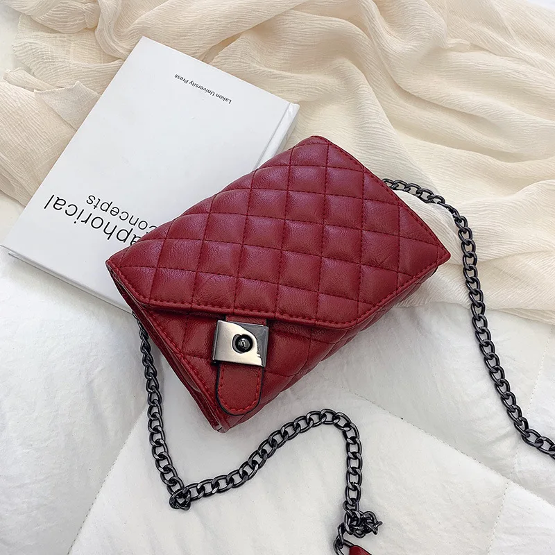 

New Xiao Xiang Feng Bag Girl 2019 New Chaohan Version of 100 Lap Oblique Satchel Ins Super Fire Bag Rhomboid Chain Bag Small Bag