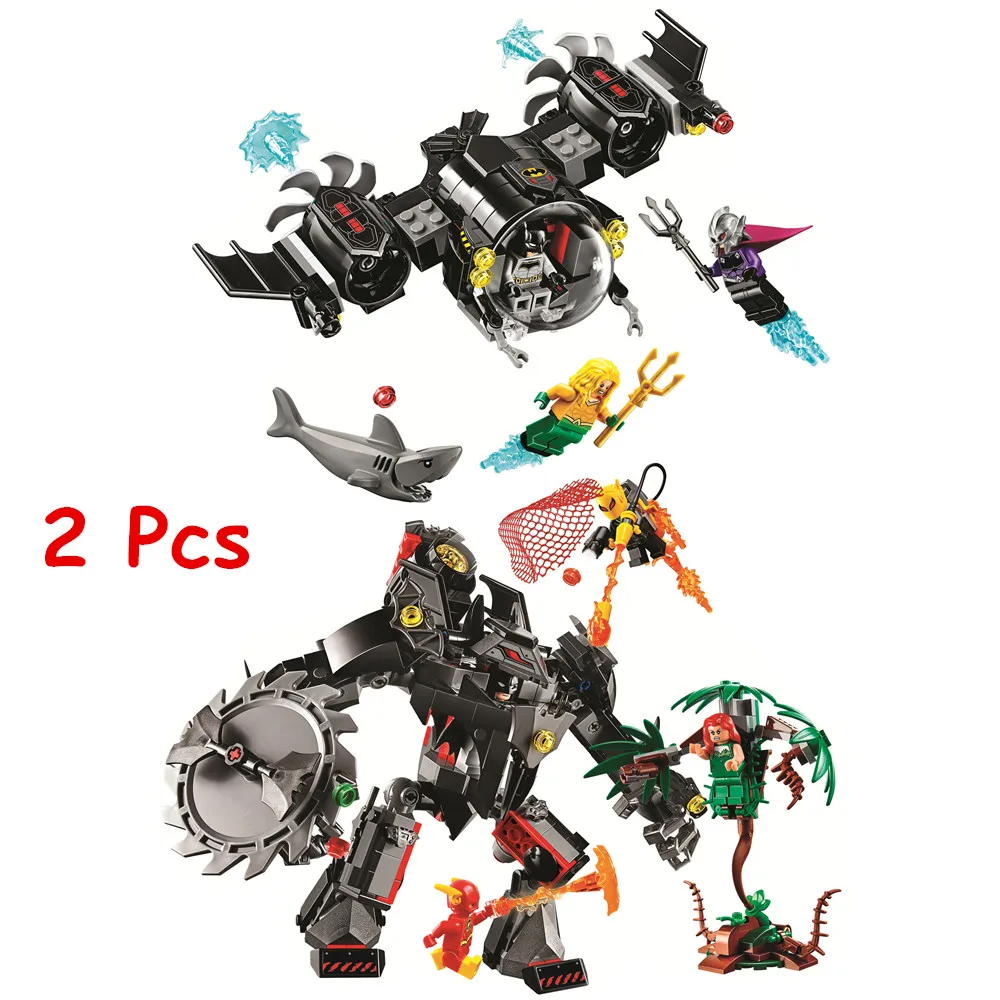 Online Batman de CC Batsub y el choque submarino bloques de construcción Kit de ladrillos clásico Marvel película modelo niños juguetes para niños regalo