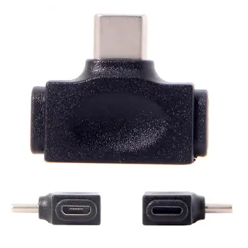 

Xiwai Micro USB 2.0 & Lightning Female to Type C USB 3.1 Male Data Adapter Converter Connector 2 in 1 for Tablet & Mobile Phone