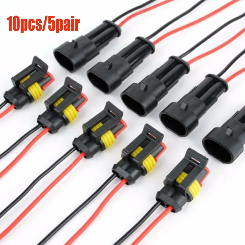 10PCS 2 Pin Way Car Sealed Waterproof Electrical Wire Connector Plug wire connectors,electrical connectors plug