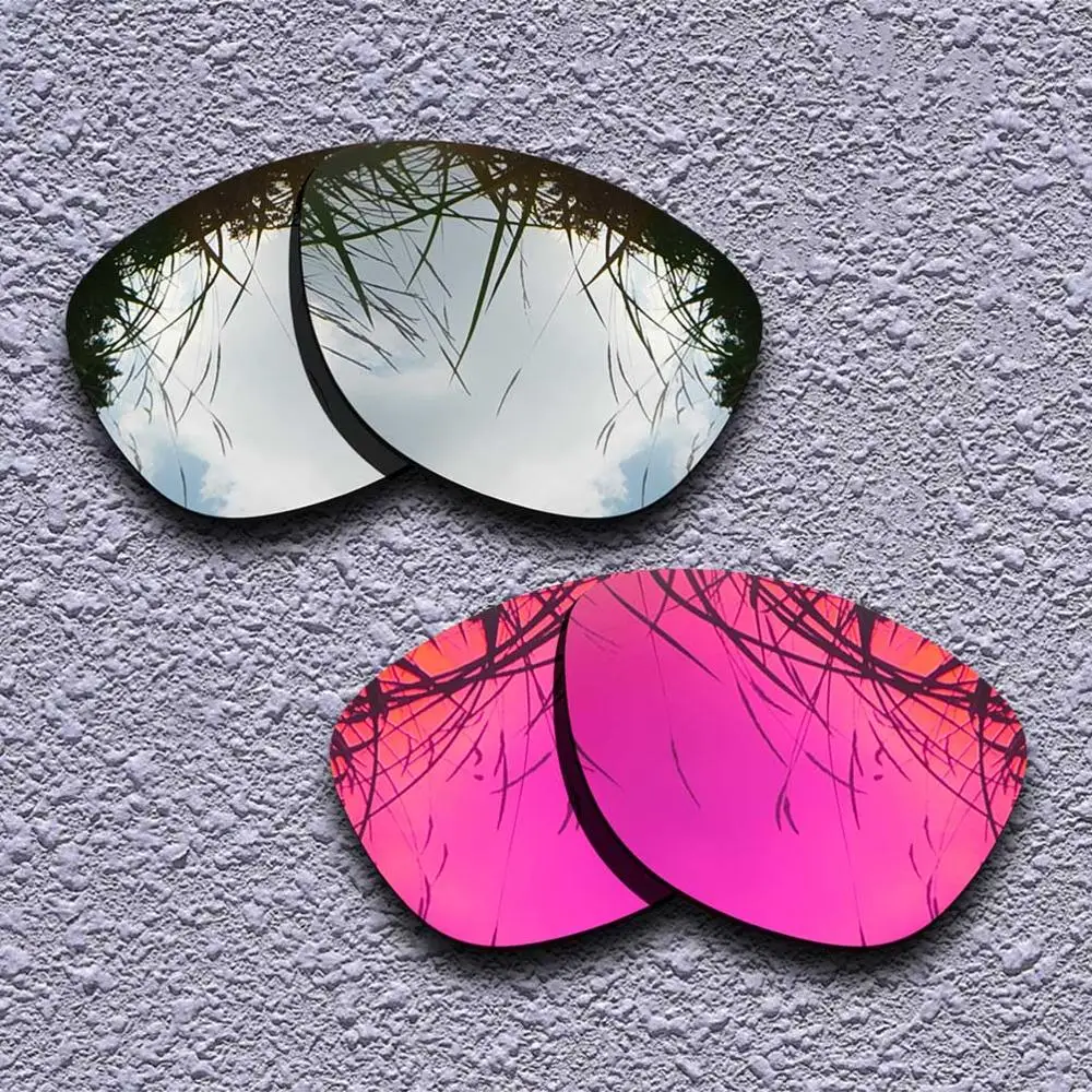 2 пары поляризованных сменных линз для солнцезащитных очков Oakley Frogskins-несколько вариантов - Цвет линз: Silver-Purple Red