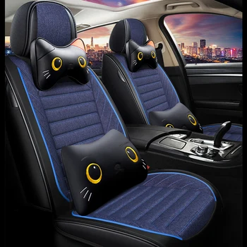 

Full Coverage PU Leather car seat cover flax fiber auto seats covers for daewoo gentra lacetti lanos