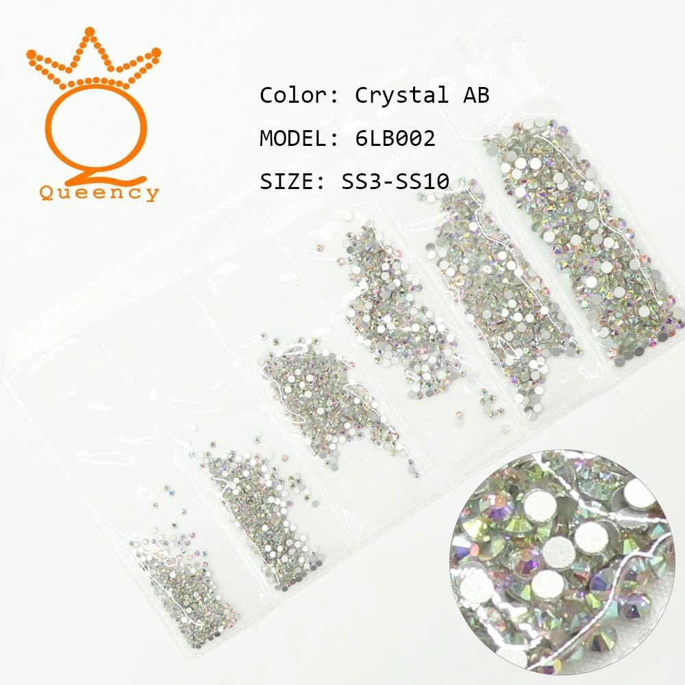 SS3-SS10 AB 1440 шт стеклянные 3D Стразы для дизайна ногтей драгоценные камни для украшения ногтей хрустальные стразы AB Камни SS3-SS10 - Цвет: SS3-SS10 AB