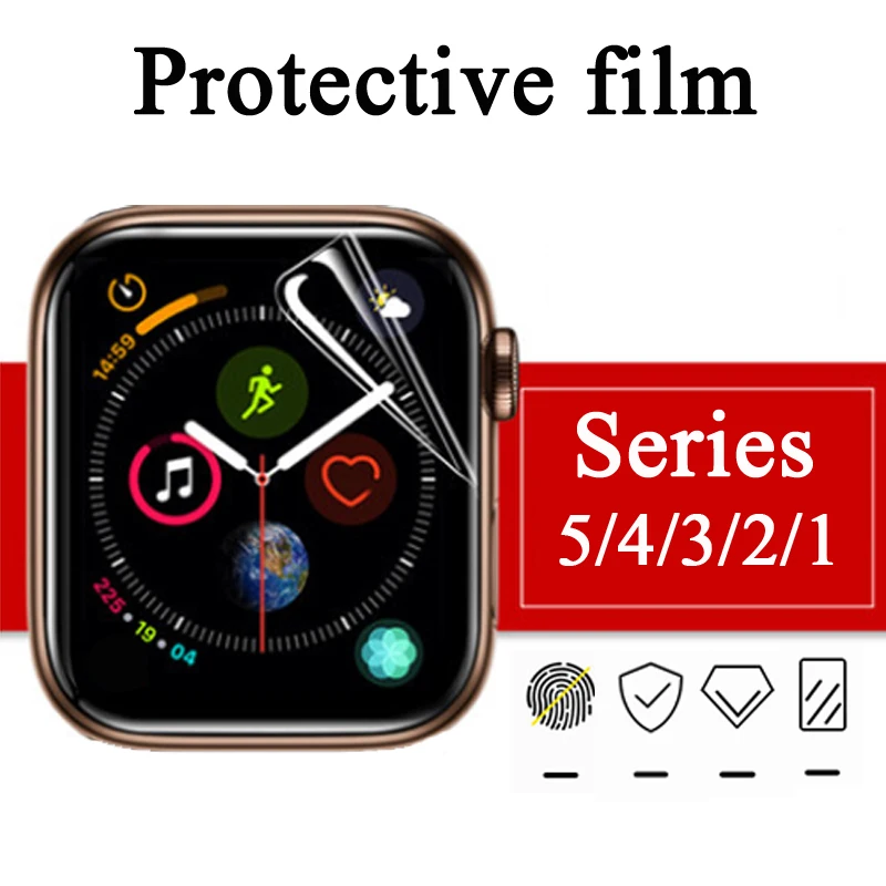 Защитная пленка для Apple watch 5 4 44 мм 40 3D чехол iwatch 3 2 1 мягкая не закаленное стекло