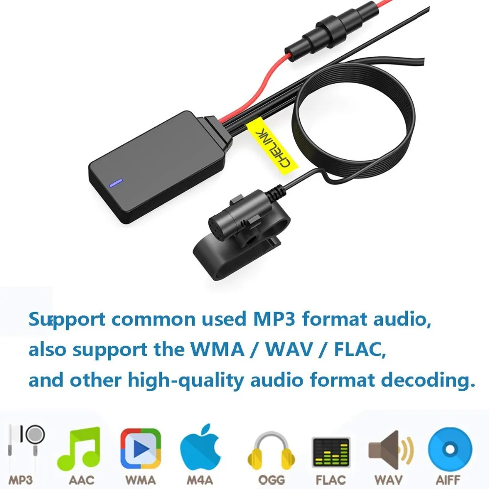12 Pin Автомобильный Bluetooth 4,0 Aux аудио стерео адаптер с громкой связью, микрофон в сборе для Skoda Polo EOS Golf Passat Tour