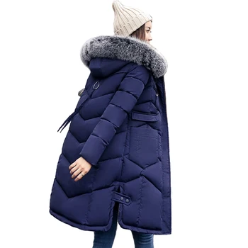 

2019 New Arrival Winter Jacket Women Warm Thicken Long Fur Womens Winter Parka Parkas Hooded Female Coat Cotton Padded