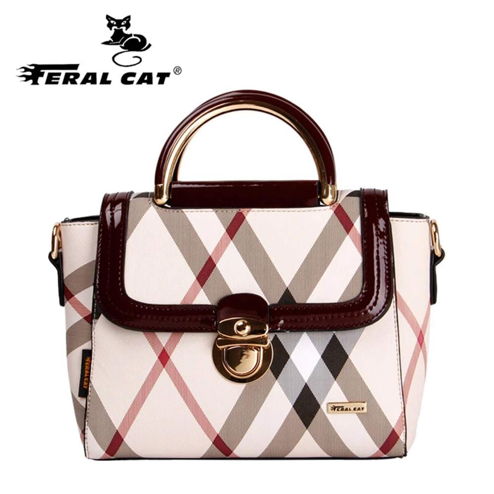 

Feral Cat 2020 Fashion New High Quality PVC Leather Women's Designer Handbag Cute Zipper Shoulder Bag Messenger Bag Femeal