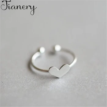 

JIANERY Vintage Handmade 925 Sterling Silver Heart Rings For Women Men Adjustable Size Thai Silver Rings Personality