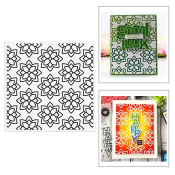 

2020 New Square Polygon Flowers Embossing Background Transparent Stamps For Making Greeting Card and Paper No Metal Cutting Dies