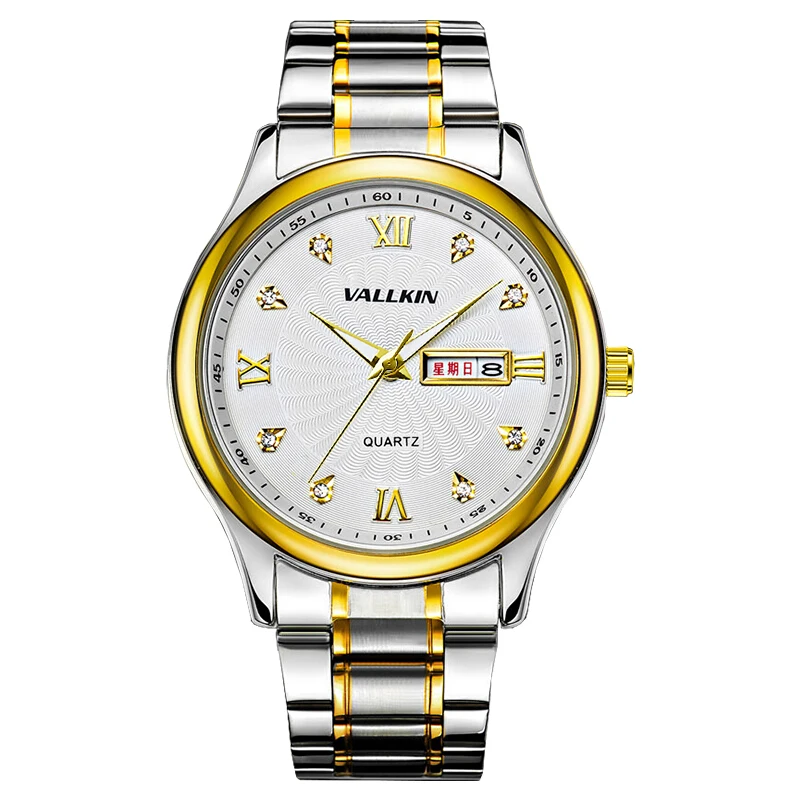 

Quartz Men Watch Man Business Leather Stainless Steel Band Male Clock Waterproof Luminous Wristwatch Relogio Masculino