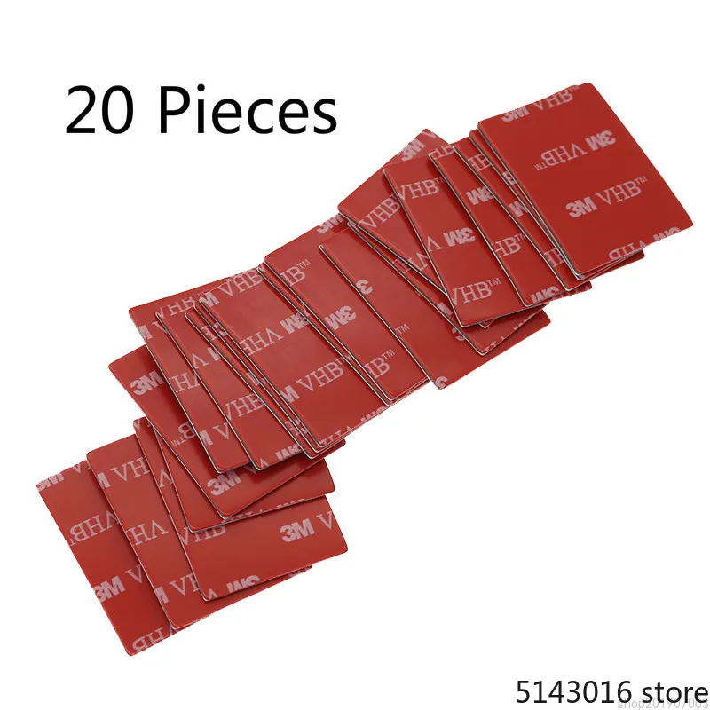 

3M Car Special Black Tape Rubber Foam Double-sided Adhesive Strong Paste Surface Red Gray Bottom Office Stationery Tape 20pcs