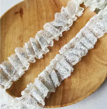 

1M New Guipure Silver Laces Beige Lace Trim 3.5cm Lace Fabric Flower Ribbon Trimmings For Dresses Sewing applique dentelle P03