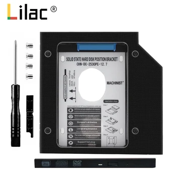 

12.7mm 2nd HDD Caddy Aluminum Optibay SATA 3.0 Hard Disk Drive Box Enclosure DVD Adapter 2.5 SSD 2TB for Laptop CD-ROM