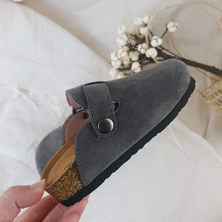 2021 Autumn Kids Cork Slippers Girls Home shoe baby boys Children Suede Flat Beach Casual Sandals Comfortable Children Slippers children's shoes for sale