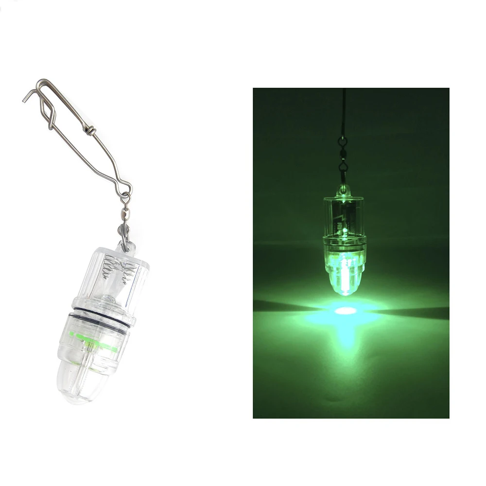 

1Pc Fish Attracting Lure Waterproof Flash Light Bait Deep Drop Underwater LED Fishing Transparent Use In 300M Under Water 10CM