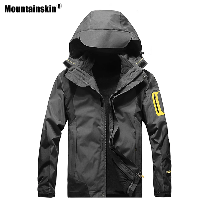 Mountainskin для мужчин и женщин 2 шт. походные Куртки Спорт на открытом воздухе термо ветровка Кемпинг Альпинизм Треккинг лыжный мужской пальто VA696