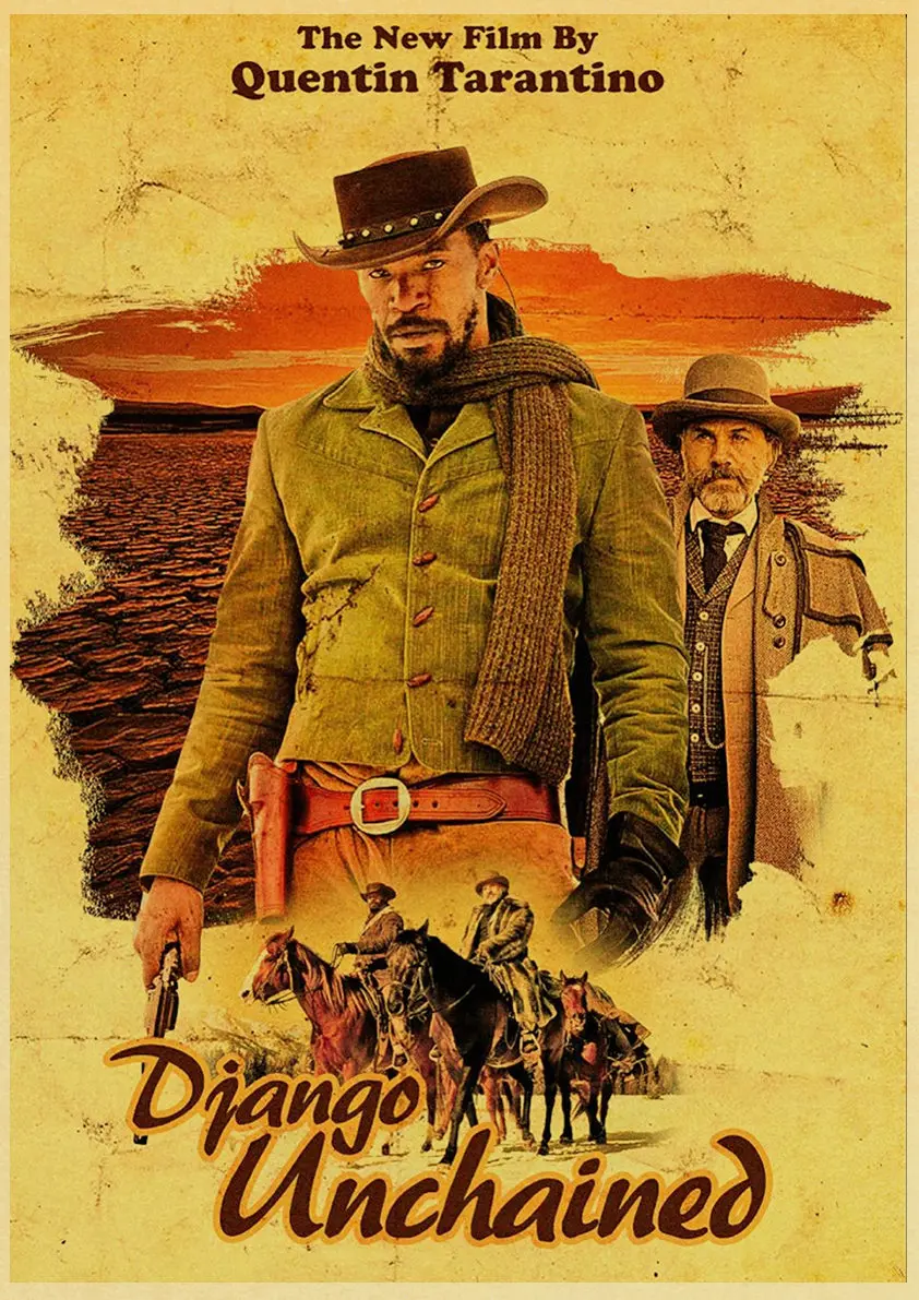 Квентин Тарантино фильм целлюлозы фантастика/Django Unchained Ретро плакат крафт бумага Винтаж плакаты принты для бара и домашнего декора - Цвет: E163